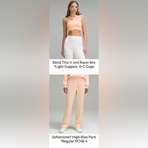 Lululemon Peach Bellini Softstreme Set